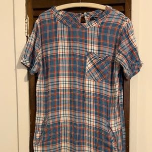 Madewell plaid shift dress with pockets